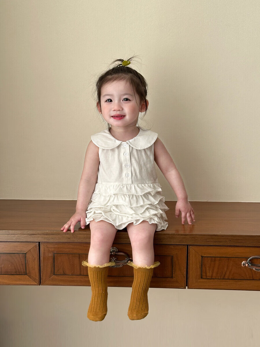 FADOBABY Girls Summer Dress New Baby Princess Doll Collar Cake Dress Children's Sleeveless Dress 11
